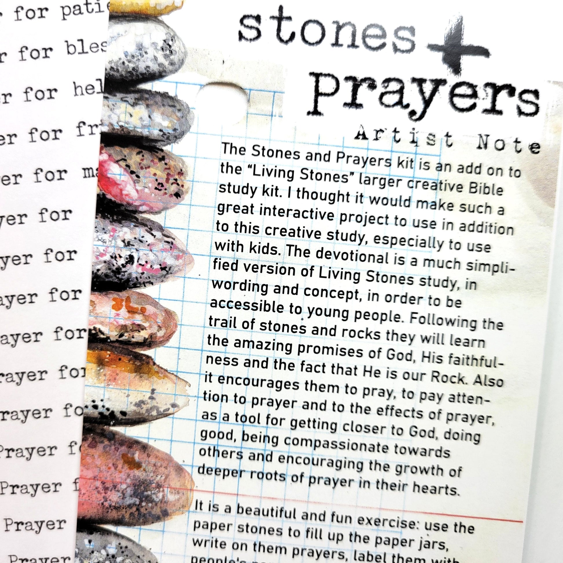 Stones and Prayers - KIDS/YOUTH creative bible study / Bible journaling for kids