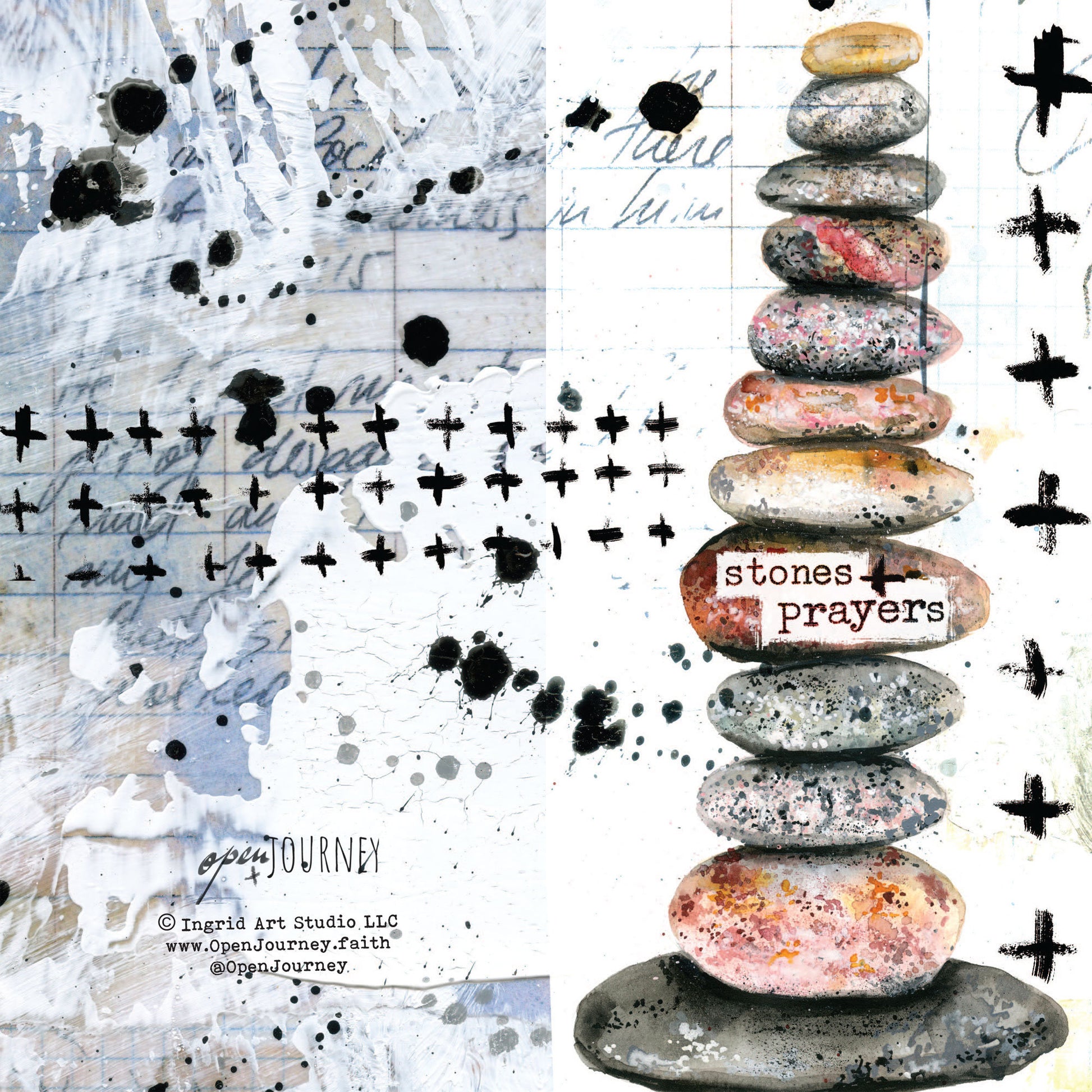 Stones and Prayers - Bible journaling for kids, Digital download