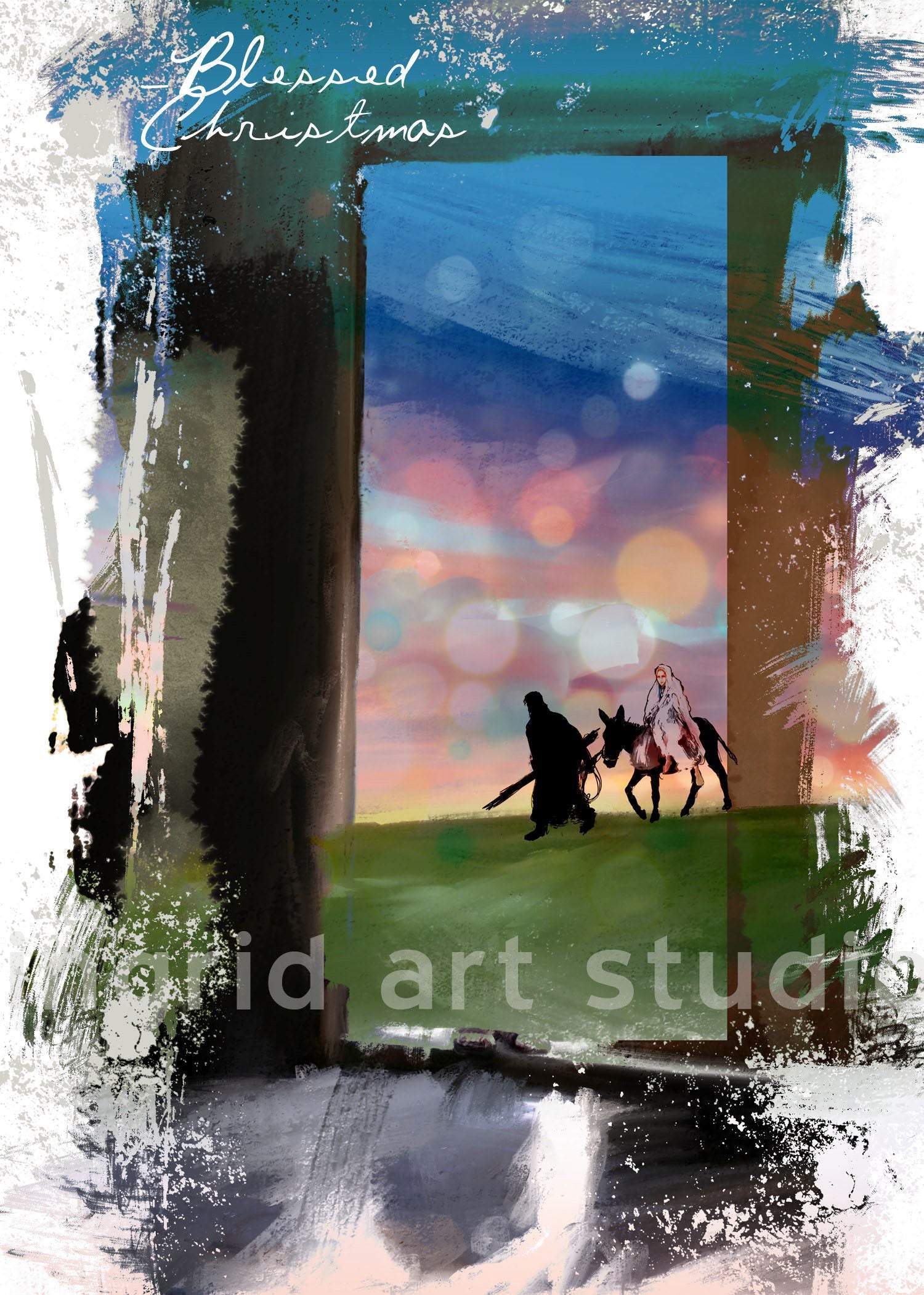 Set of 6 Advent, Christmas cards or prayer cards