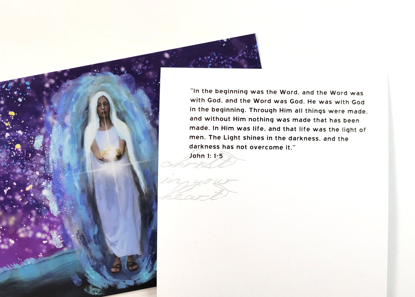 Set of 6 Advent, Christmas cards or prayer cards