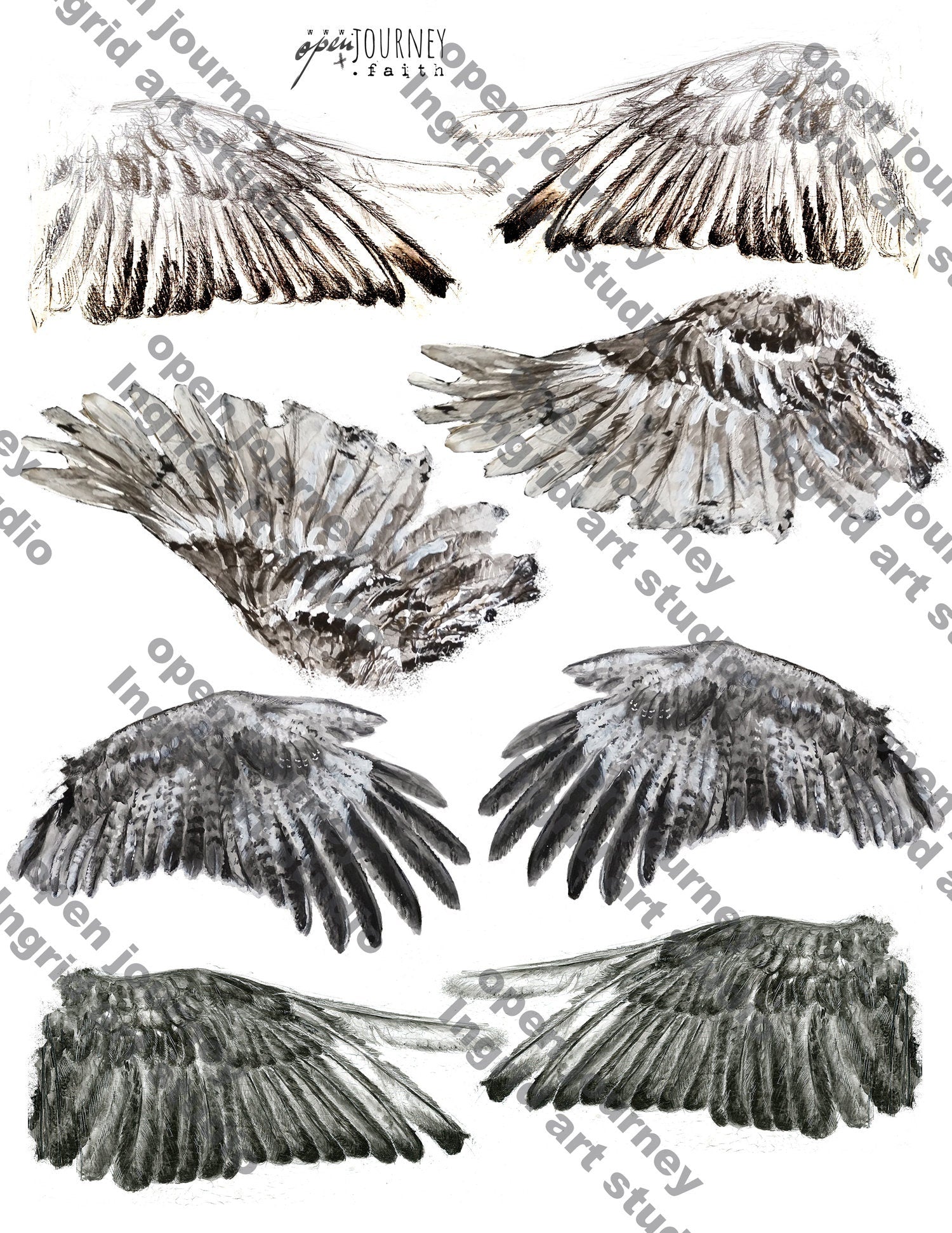 Wings of Faith - a creative bible study, Bible journaling creative devotional - digital download