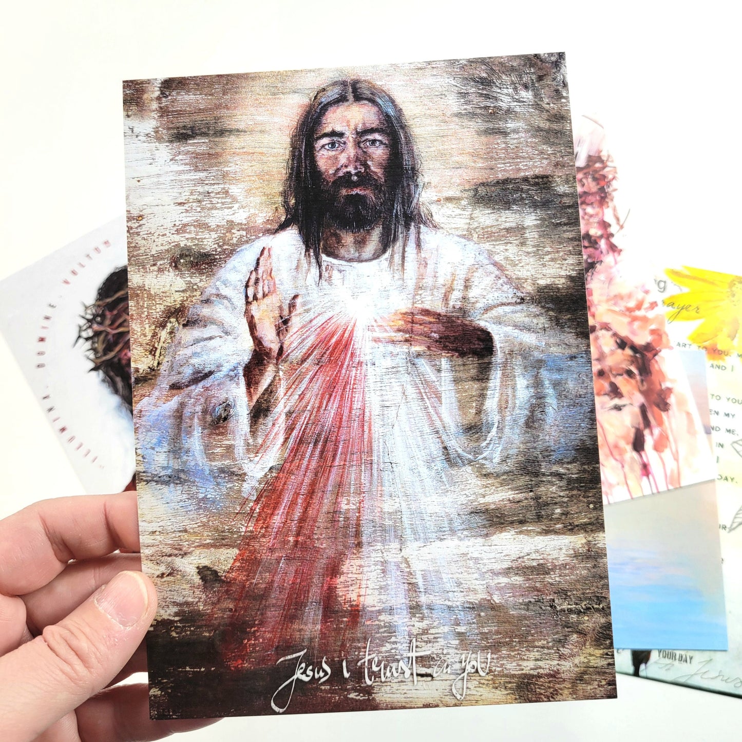 Set of 5 assorted prayer cards 5x7