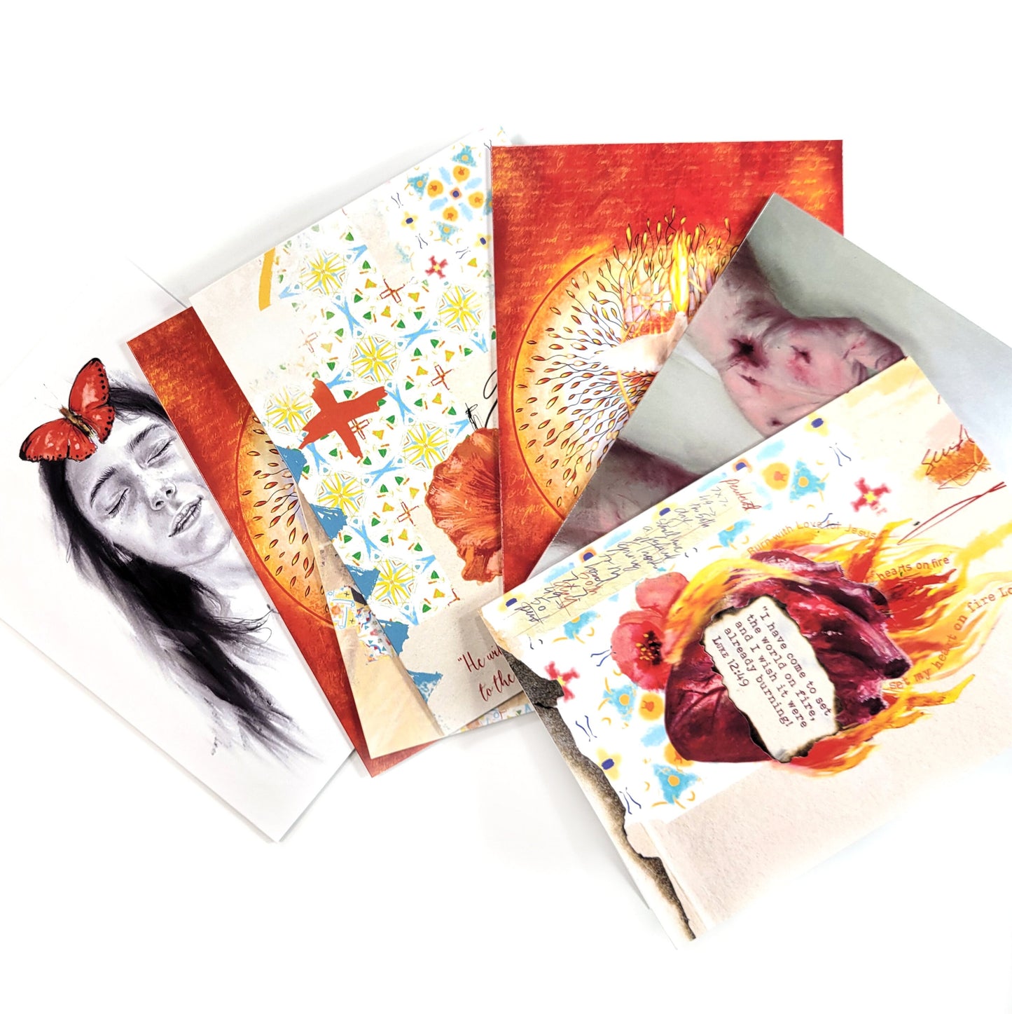 Set of 7 faith cards, greeting cards 5x7