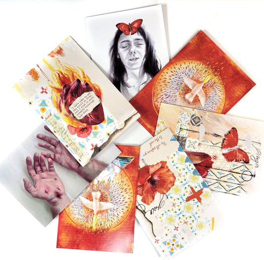 Set of 7 faith cards, greeting cards 5x7