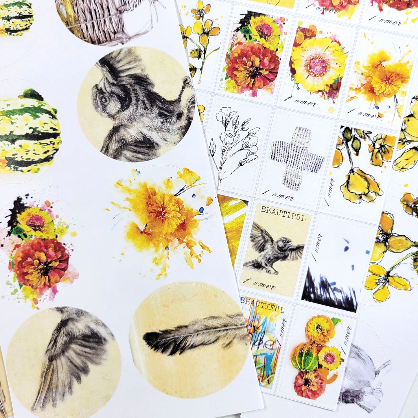 Beautiful 3 - ADD ON Post Stamps and circular stickers