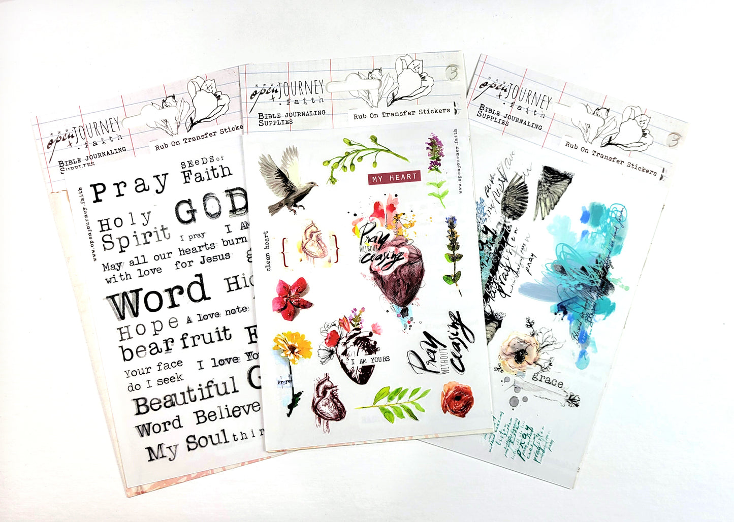 Rub-on Transfer faith stickers-SET 2