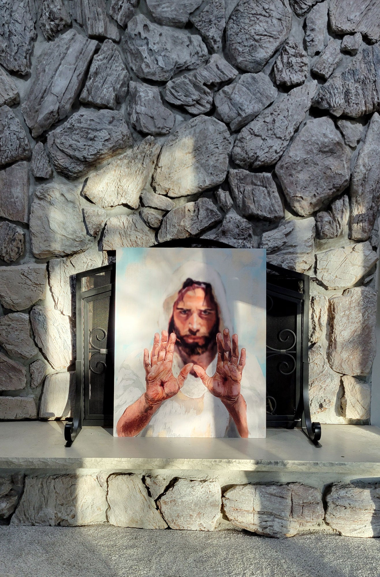 Bless Me Lord- Jesus Blessing Metal Prints