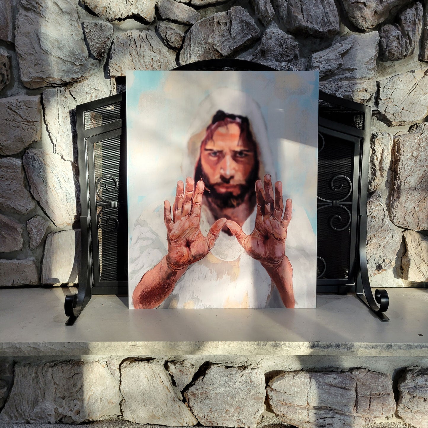 Bless Me Lord- Jesus Blessing Metal Prints