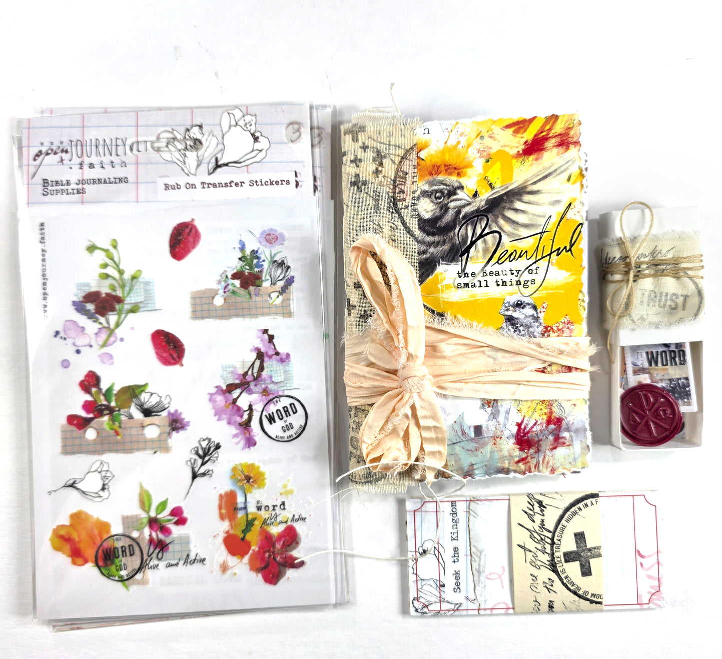 Creative Faith Journal - Gathered Grace No. 1, Handmade mix media journal