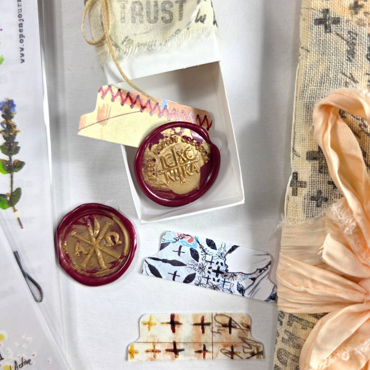 Creative Faith Journal - Gathered Grace No. 4, Handmade mix media journal