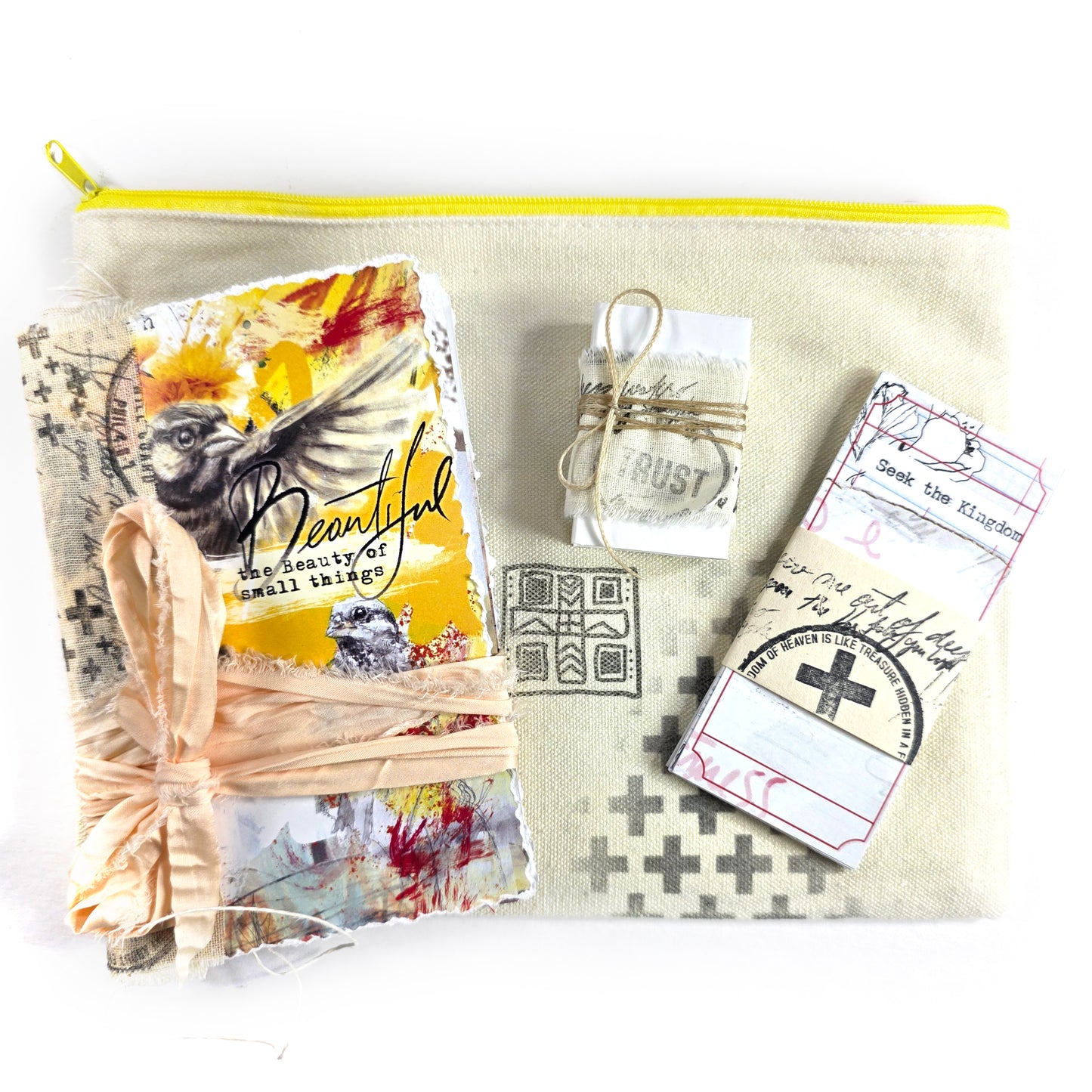 Creative Faith Journal - Gathered Grace No. 13, Handmade mix media journal