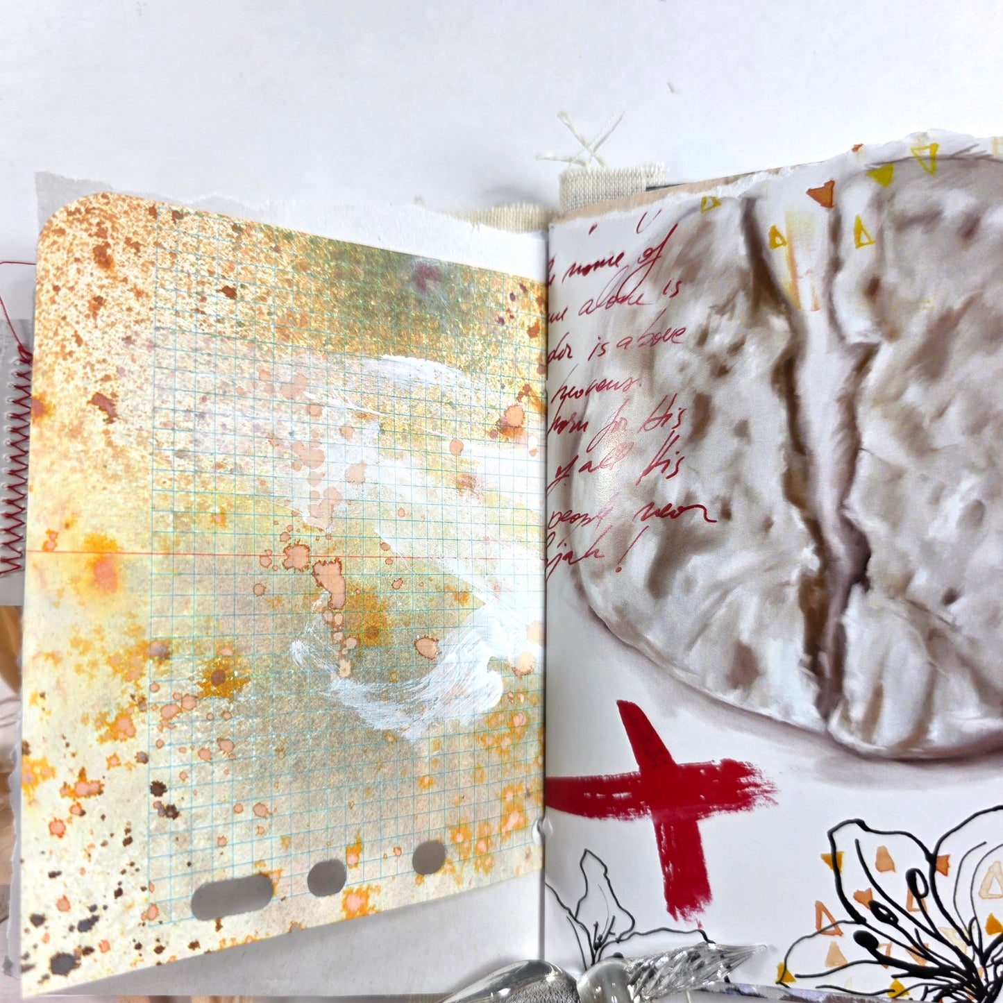 Creative Faith Journal - Gathered Grace No. 3, Handmade mix media journal