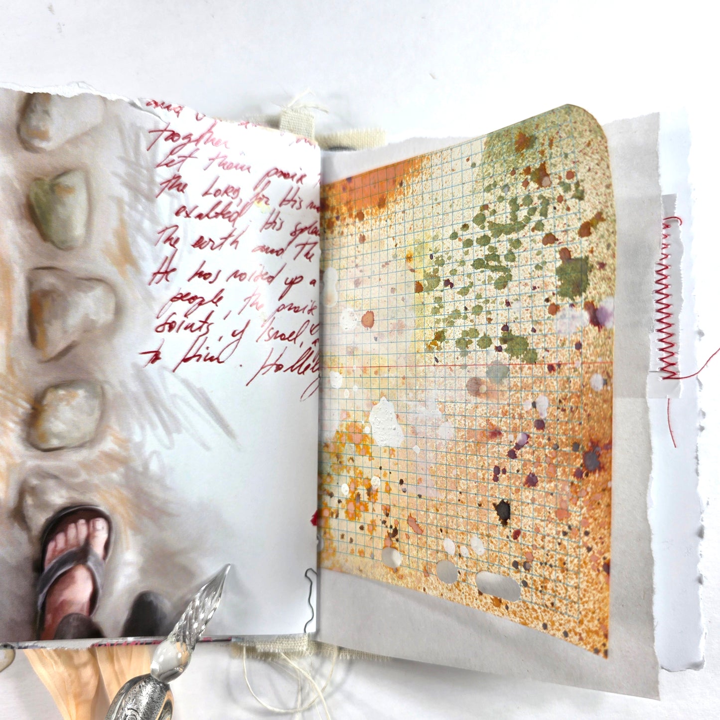 Creative Faith Journal - Gathered Grace No. 3, Handmade mix media journal