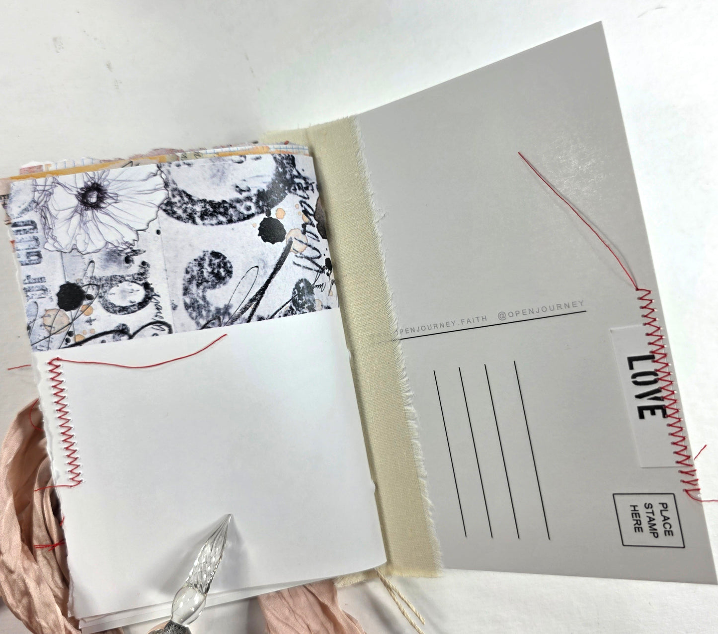 Creative Faith Journal - Gathered Grace No. 20, Handmade mix media journal