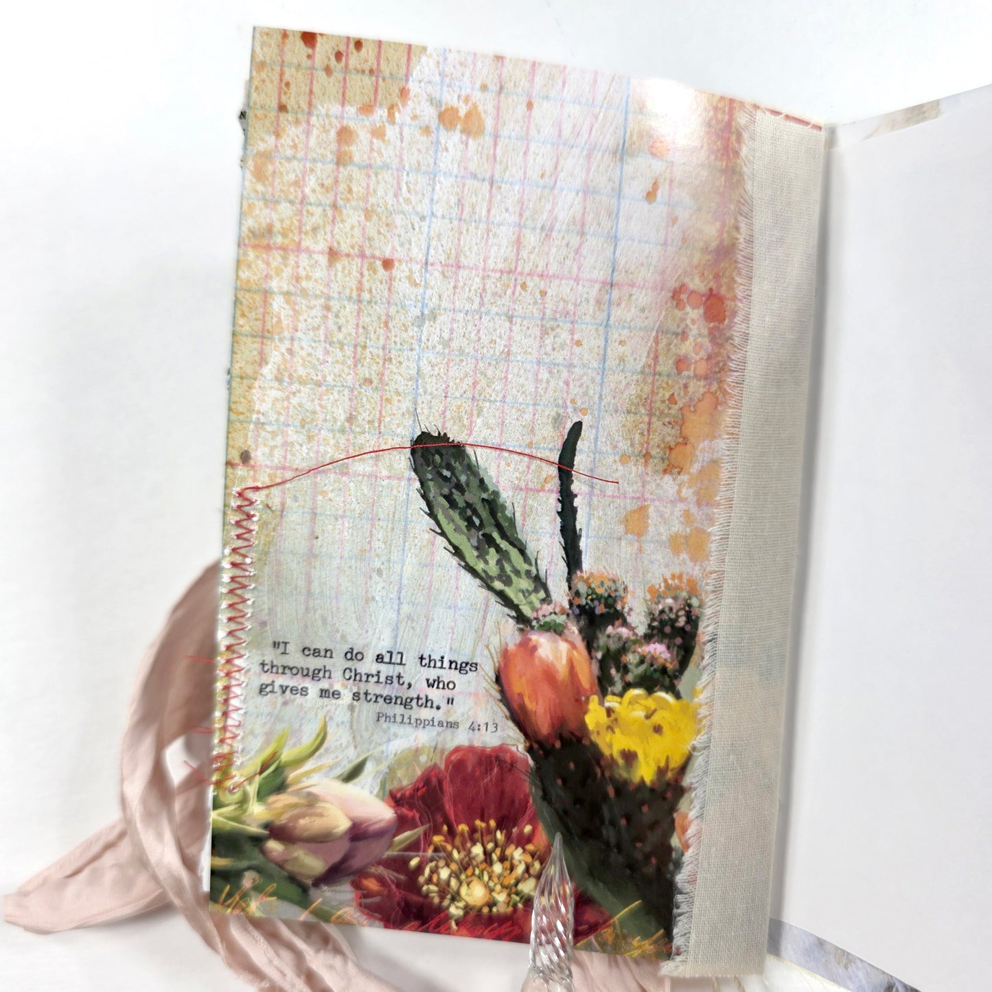 Creative Faith Journal - Gathered Grace No. 20, Handmade mix media journal
