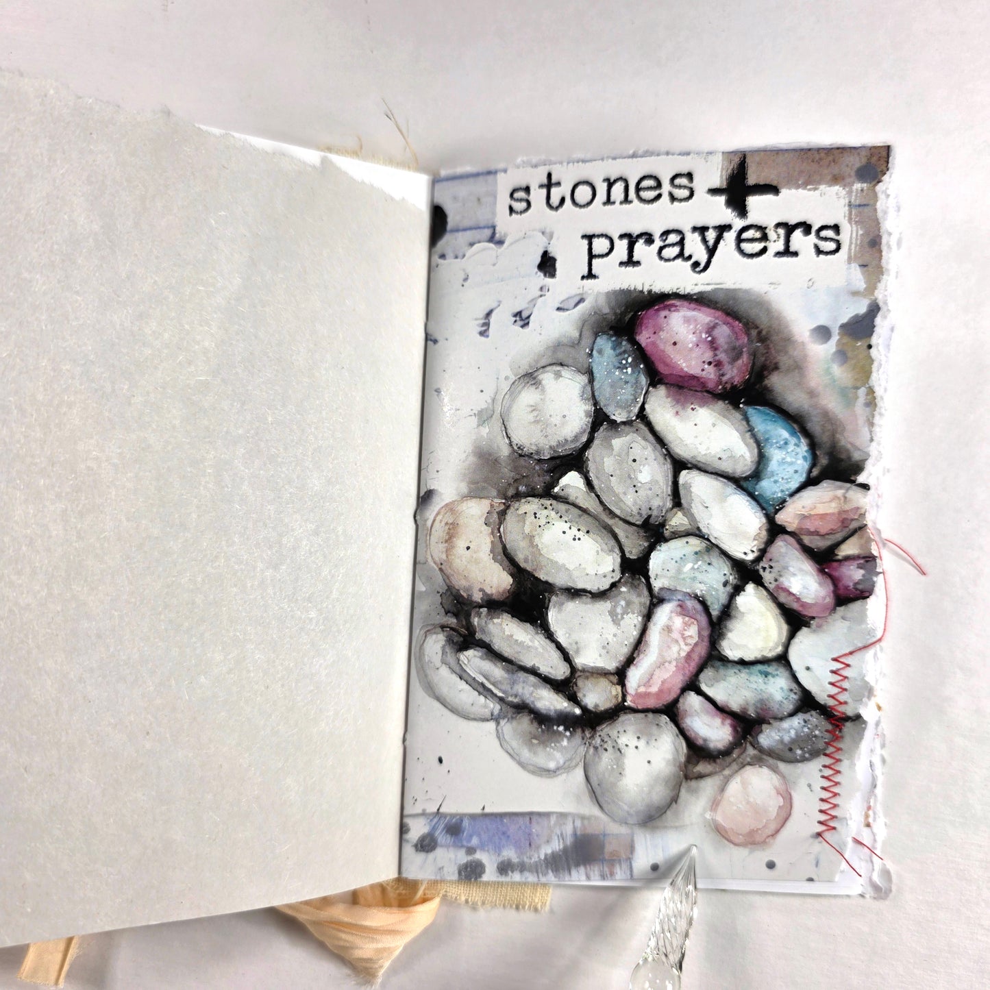 Creative Faith Journal - Gathered Grace No. 16, Handmade mix media journal