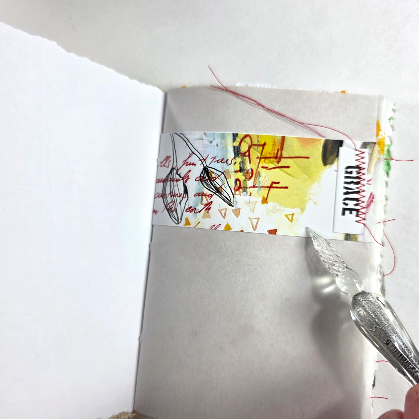Creative Faith Journal - Gathered Grace No. 4, Handmade mix media journal