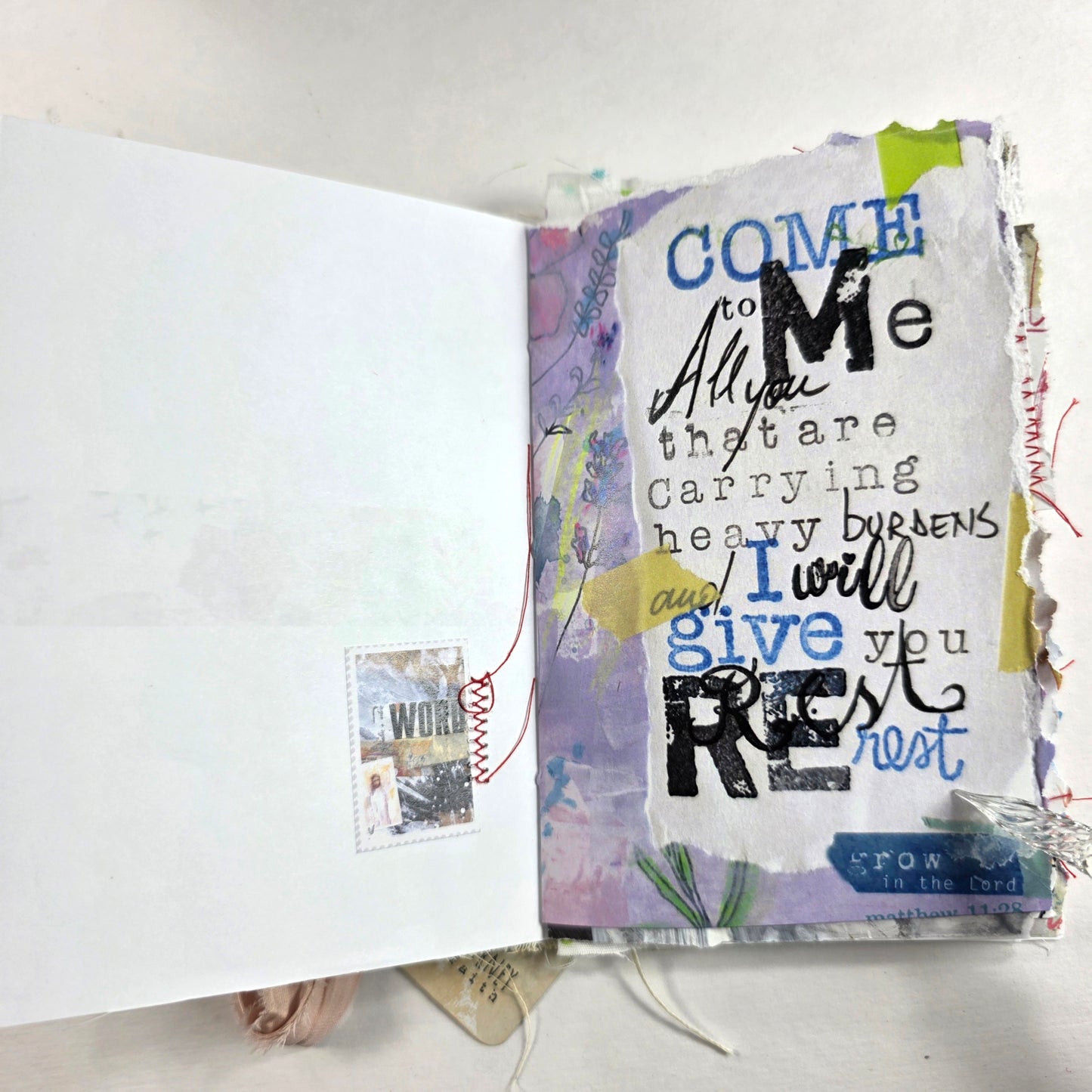 Creative Faith Journal - Gathered Grace No. 12, Handmade mix media journal