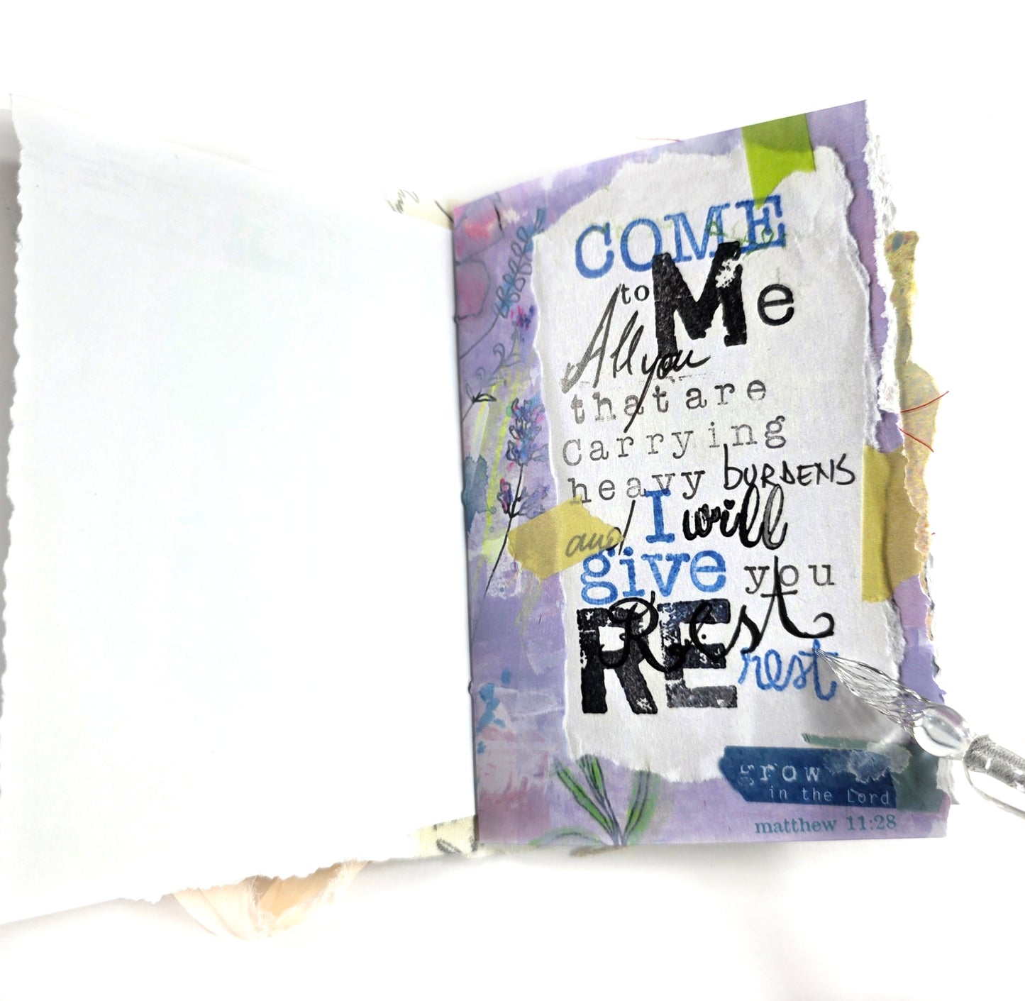 Creative Faith Journal - Gathered Grace No. 2, Handmade mix media journal
