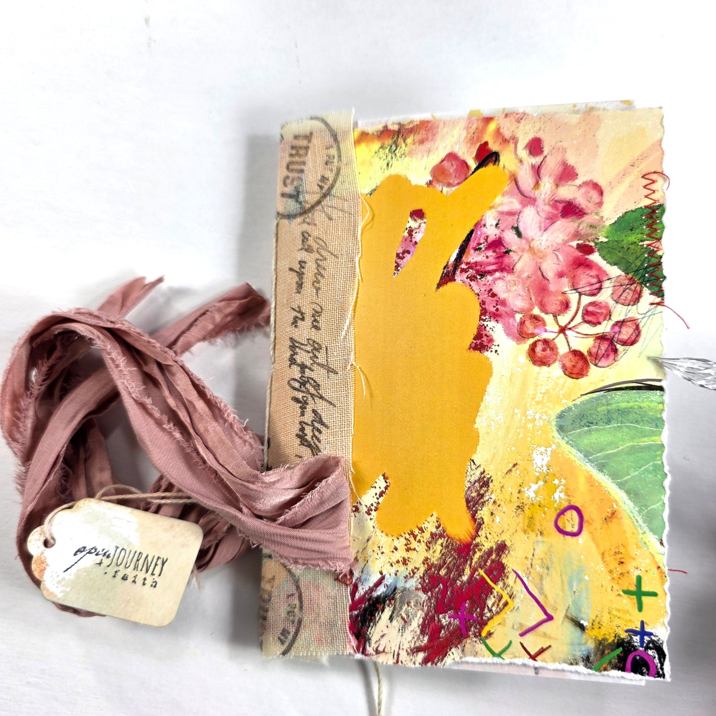 Creative Faith Journal - Gathered Grace No. 14, Handmade mix media journal
