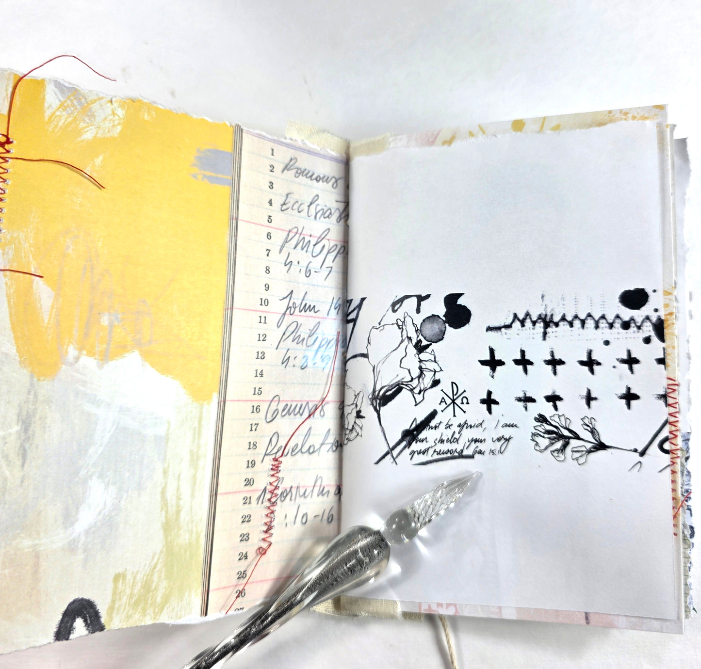 Creative Faith Journal - Gathered Grace No. 14, Handmade mix media journal