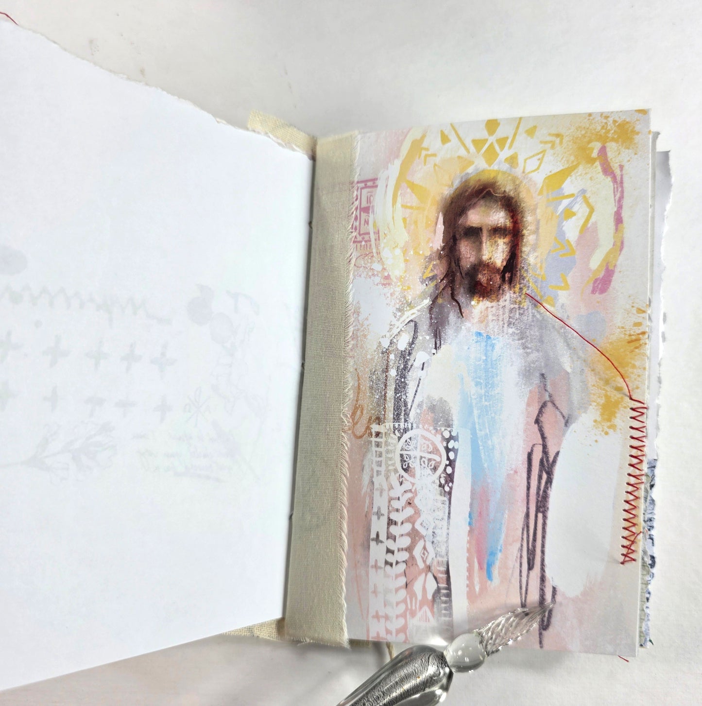 Creative Faith Journal - Gathered Grace No. 14, Handmade mix media journal