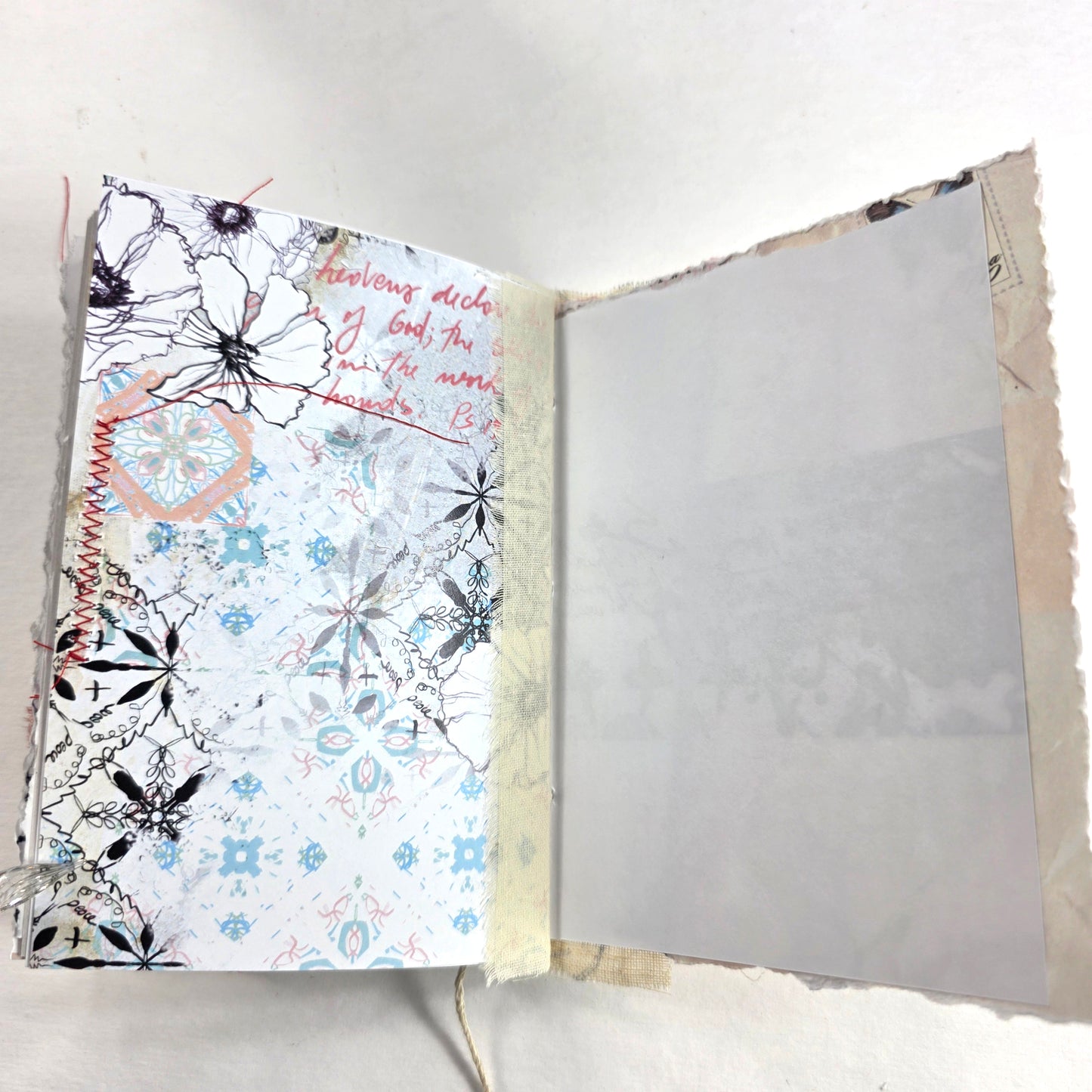 Creative Faith Journal - Gathered Grace No. 14, Handmade mix media journal
