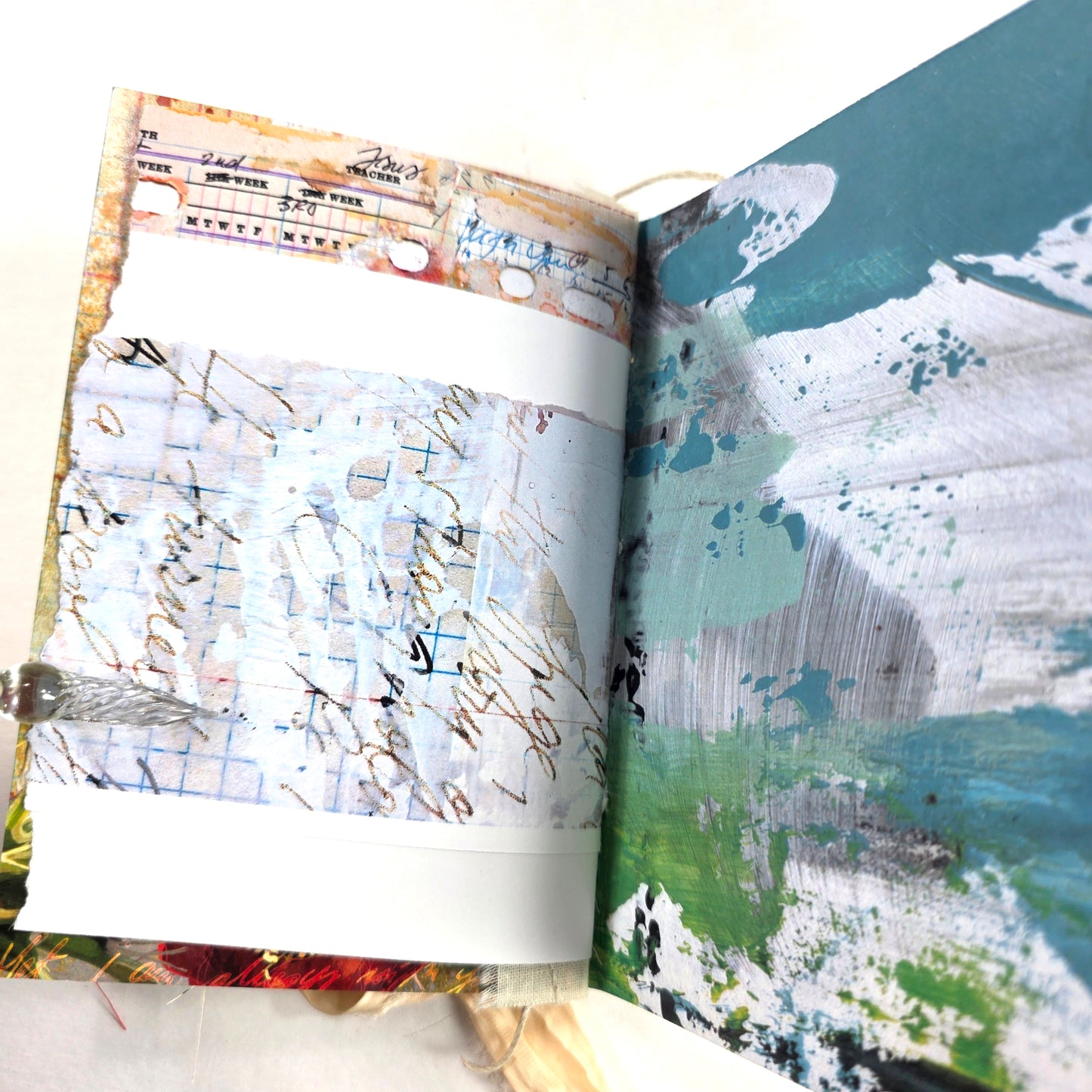 Creative Faith Journal - Gathered Grace No. 18, Handmade mix media journal