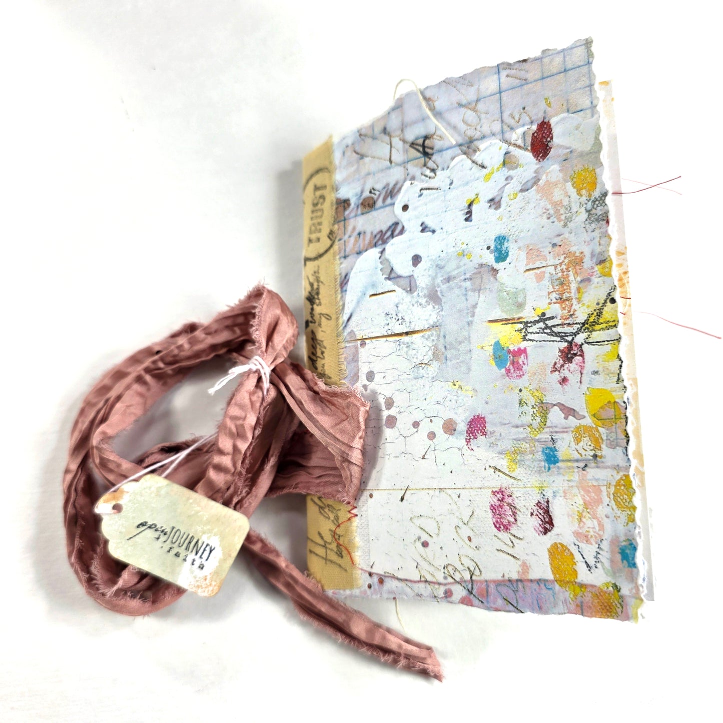 Creative Faith Journal - Gathered Grace No. 8, Handmade mix media journal