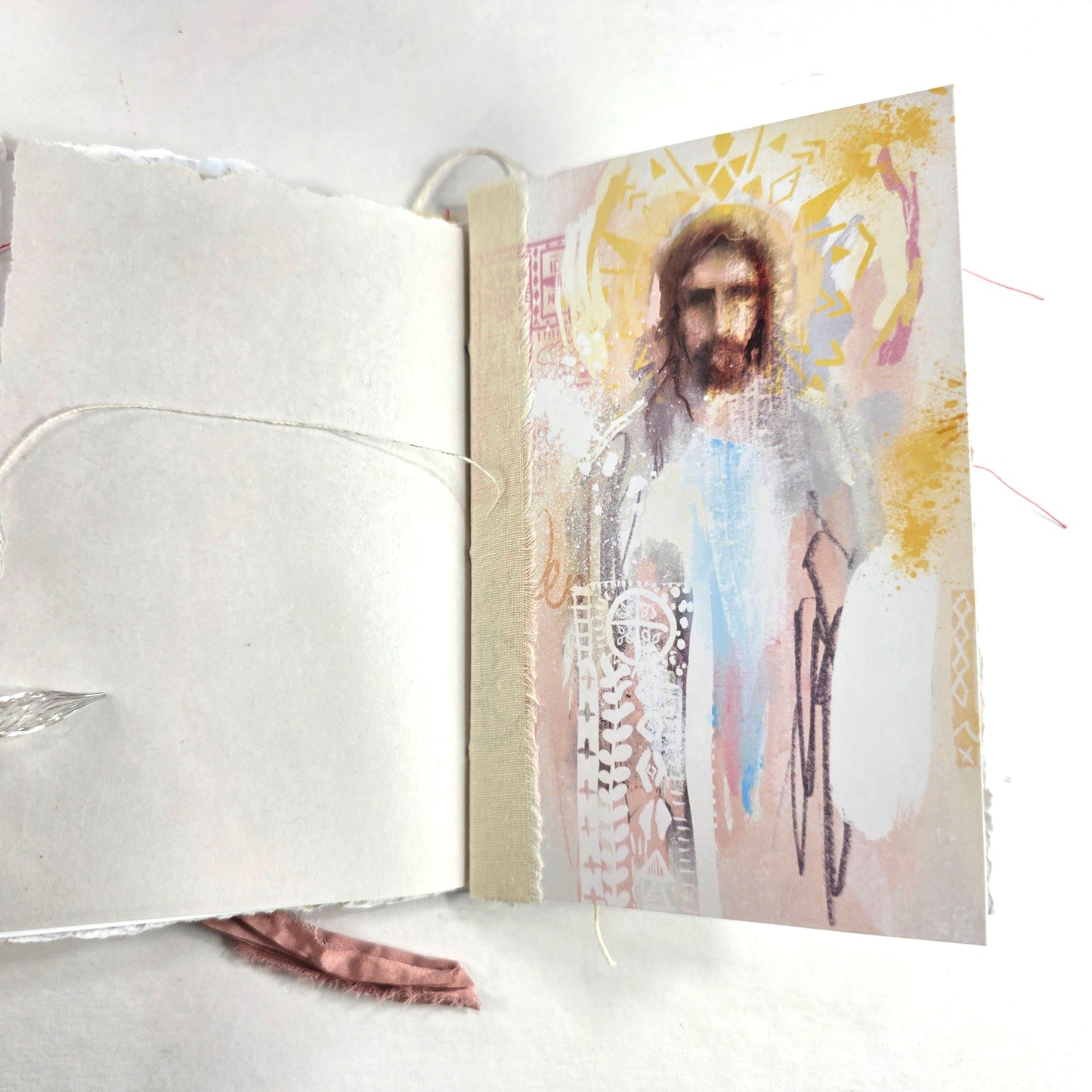 Creative Faith Journal - Gathered Grace No. 8, Handmade mix media journal
