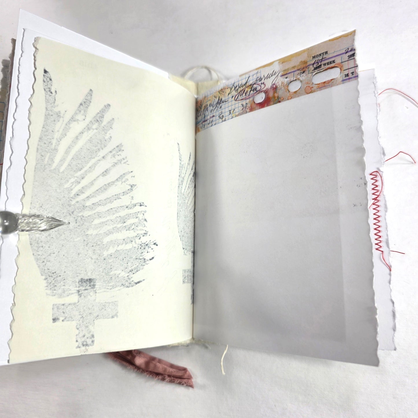 Creative Faith Journal - Gathered Grace No. 8, Handmade mix media journal