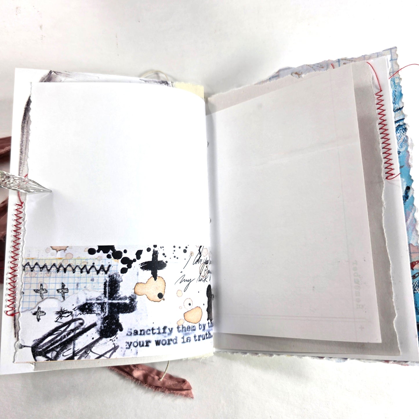 Creative Faith Journal - Gathered Grace No. 8, Handmade mix media journal