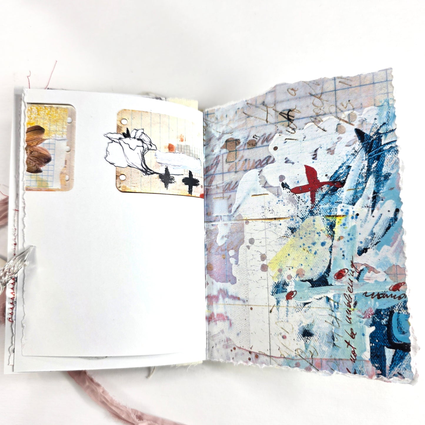 Creative Faith Journal - Gathered Grace No. 8, Handmade mix media journal