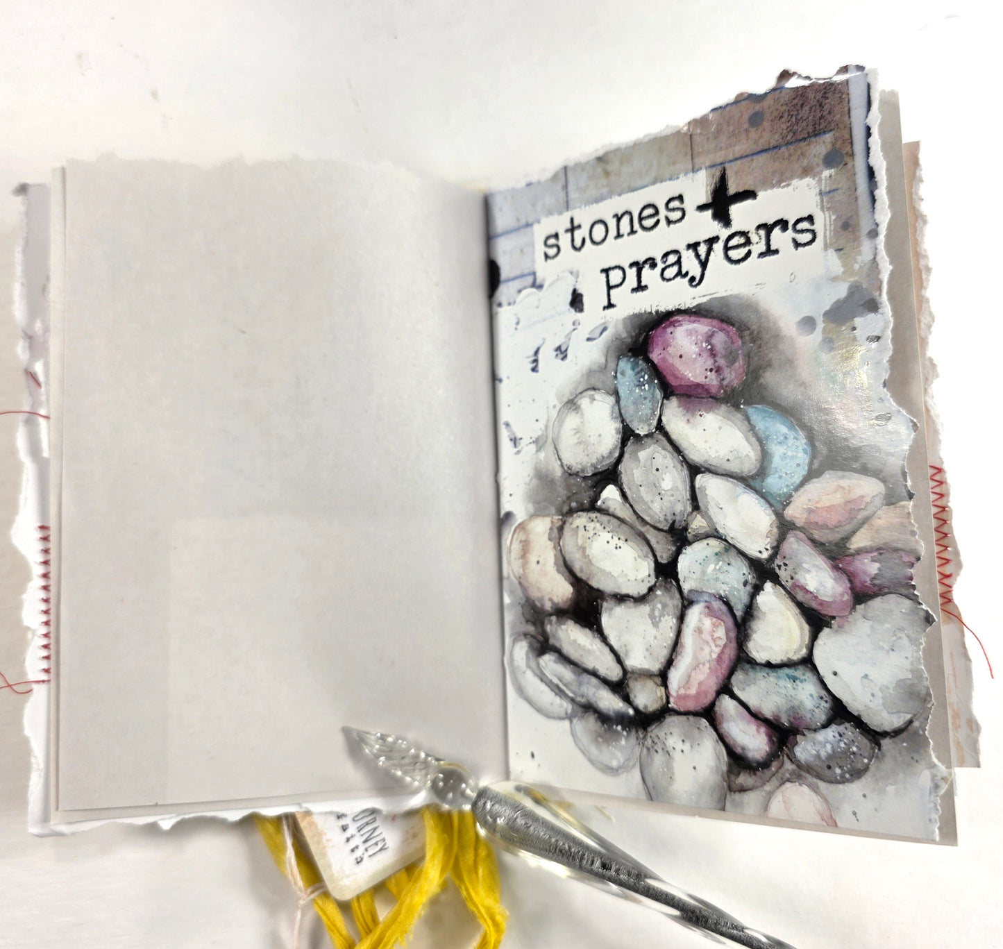 Creative Faith Journal - Gathered Grace No. 7, Handmade mix media journal