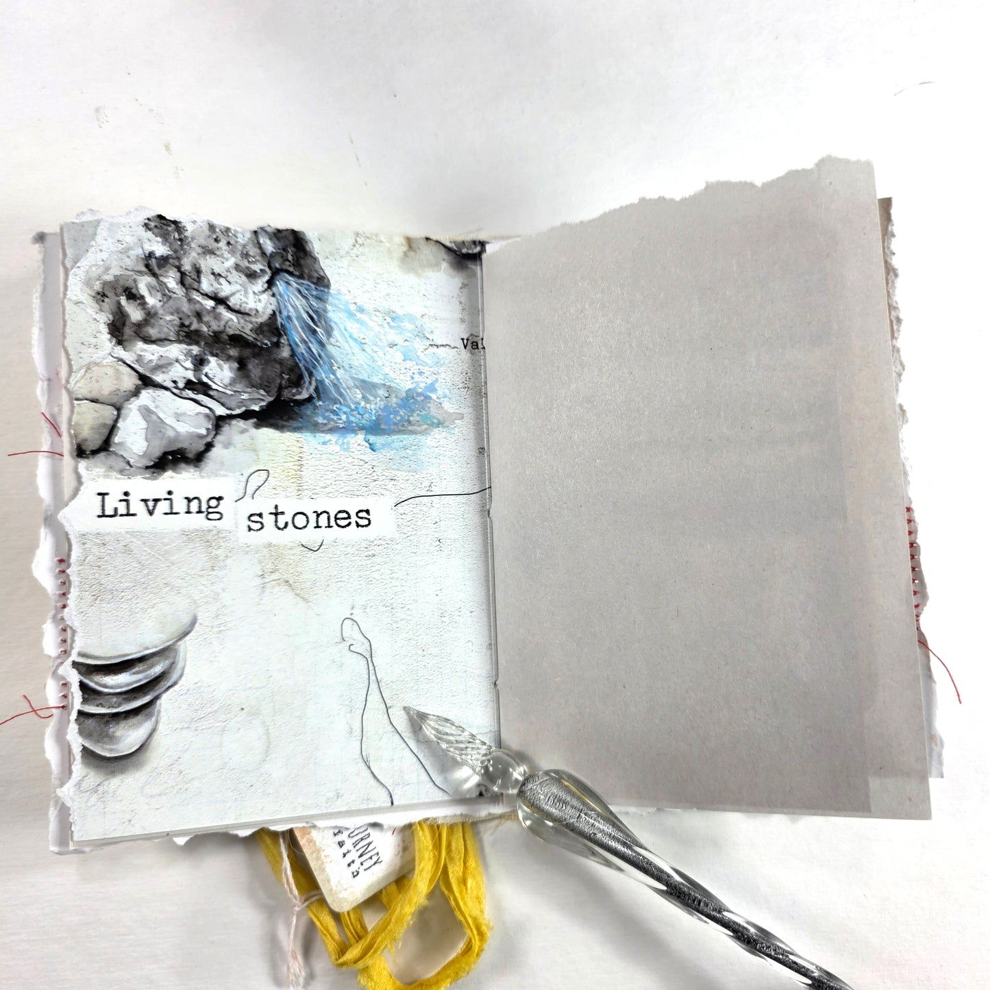 Creative Faith Journal - Gathered Grace No. 7, Handmade mix media journal