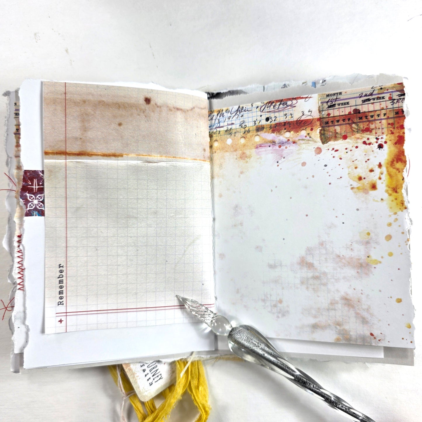Creative Faith Journal - Gathered Grace No. 7, Handmade mix media journal