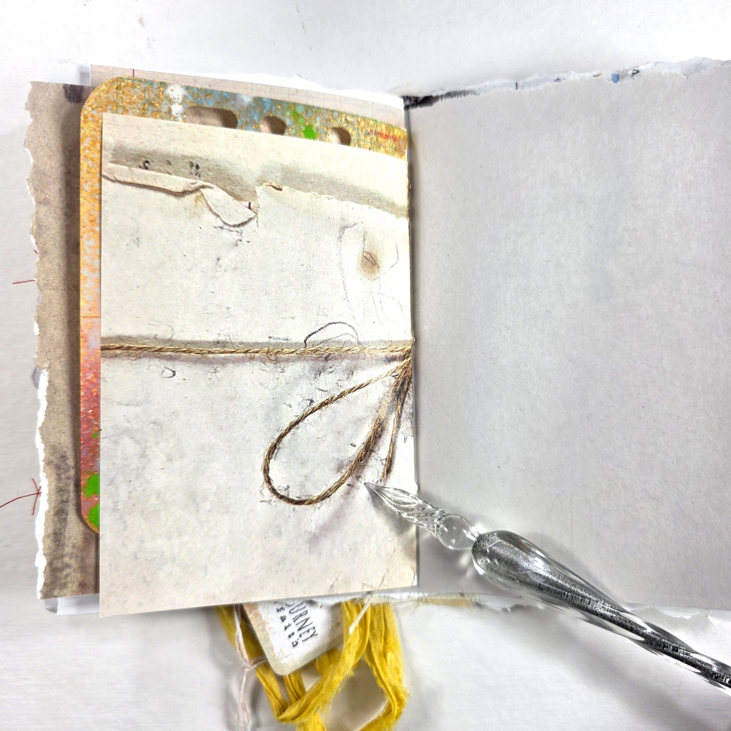 Creative Faith Journal - Gathered Grace No. 7, Handmade mix media journal