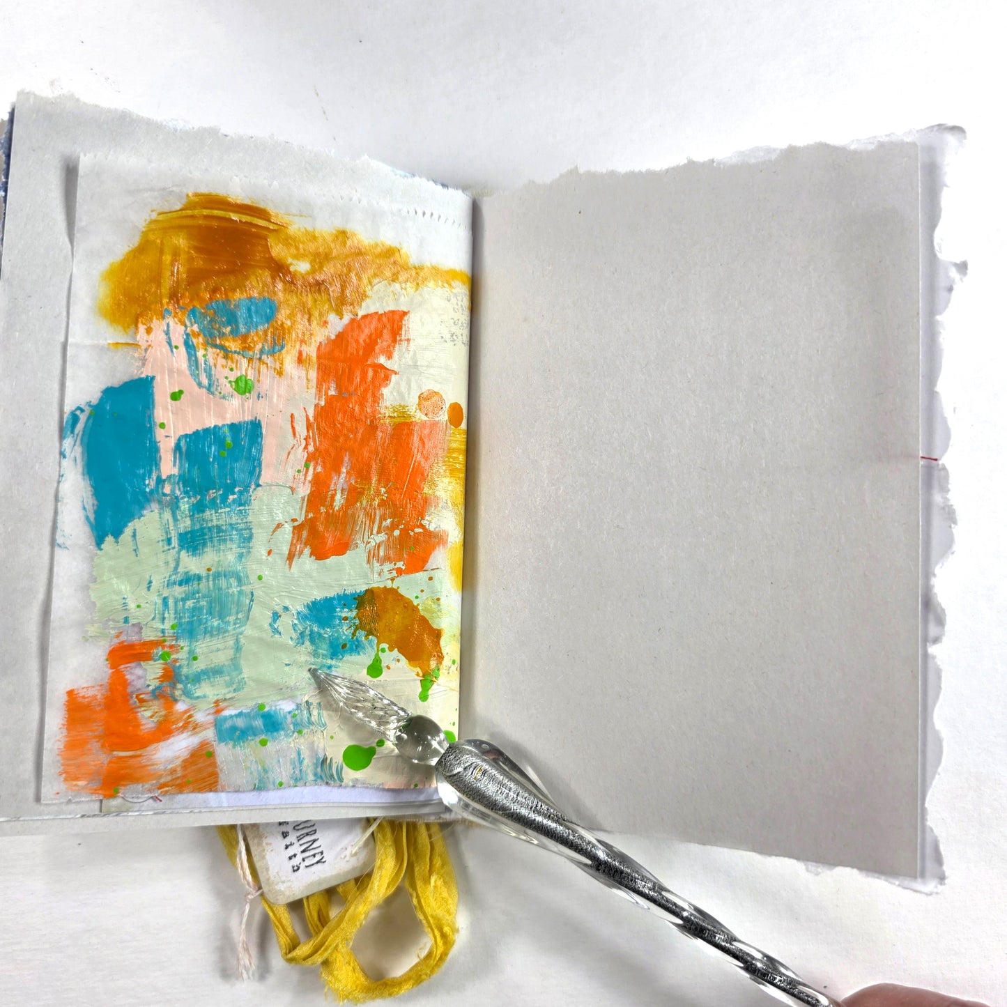 Creative Faith Journal - Gathered Grace No. 7, Handmade mix media journal