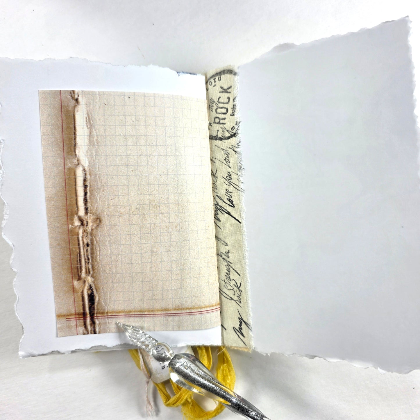 Creative Faith Journal - Gathered Grace No. 7, Handmade mix media journal