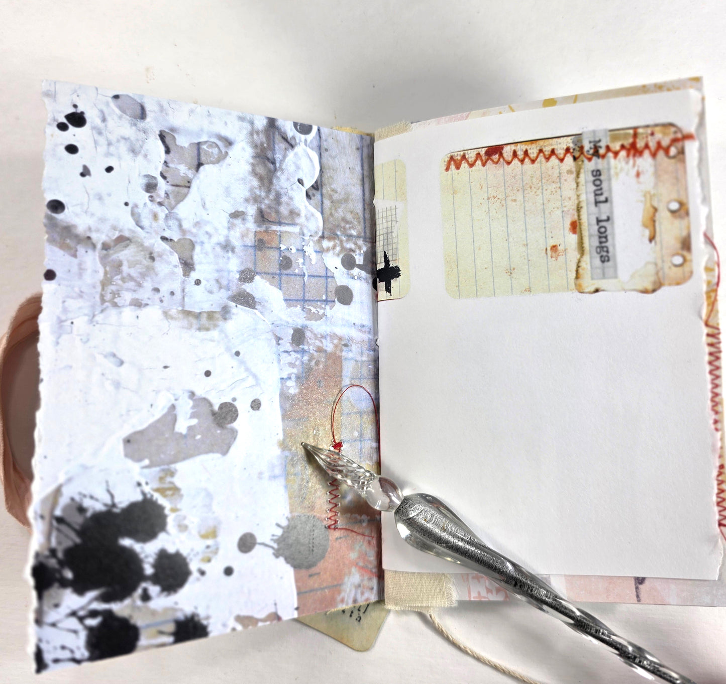 Creative Faith Journal - Gathered Grace No. 13, Handmade mix media journal