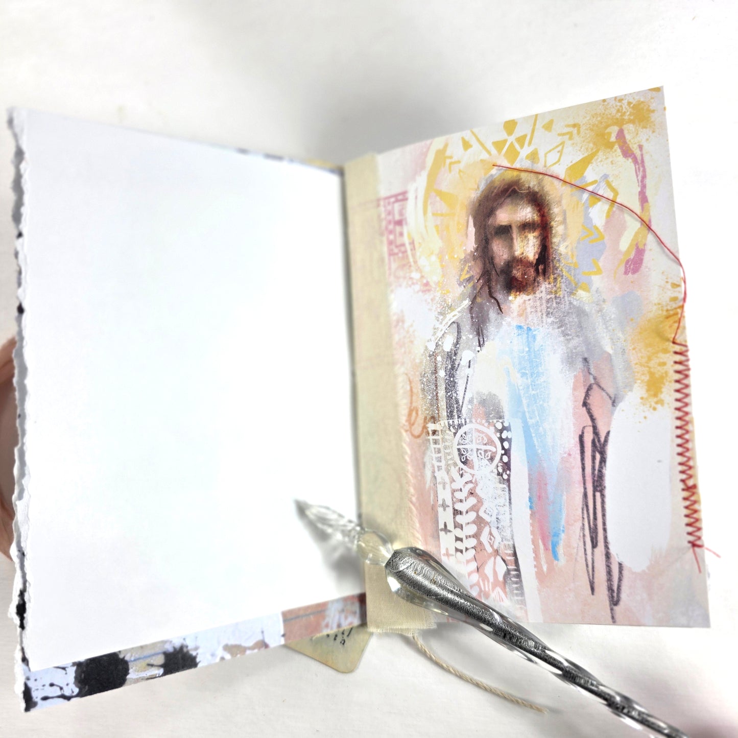 Creative Faith Journal - Gathered Grace No. 13, Handmade mix media journal