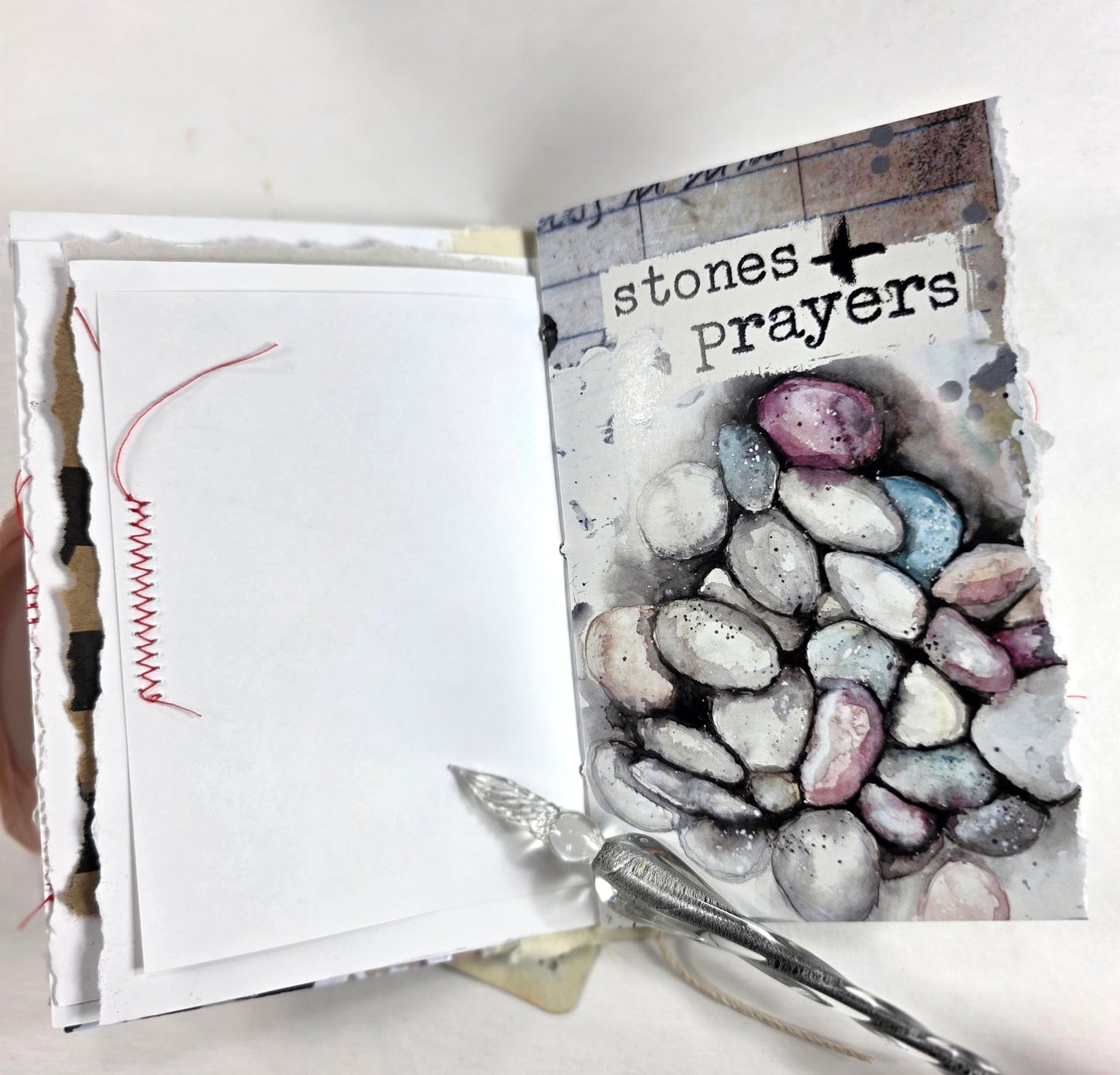 Creative Faith Journal - Gathered Grace No. 13, Handmade mix media journal