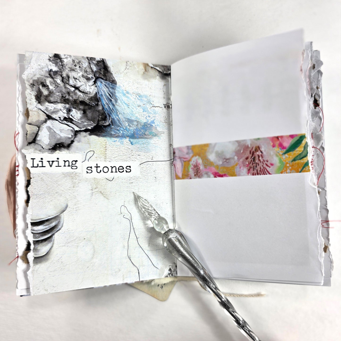 Creative Faith Journal - Gathered Grace No. 13, Handmade mix media journal