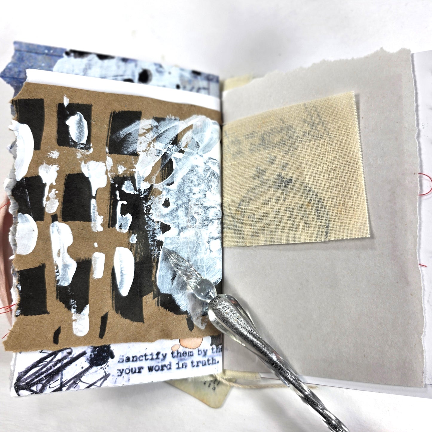 Creative Faith Journal - Gathered Grace No. 13, Handmade mix media journal