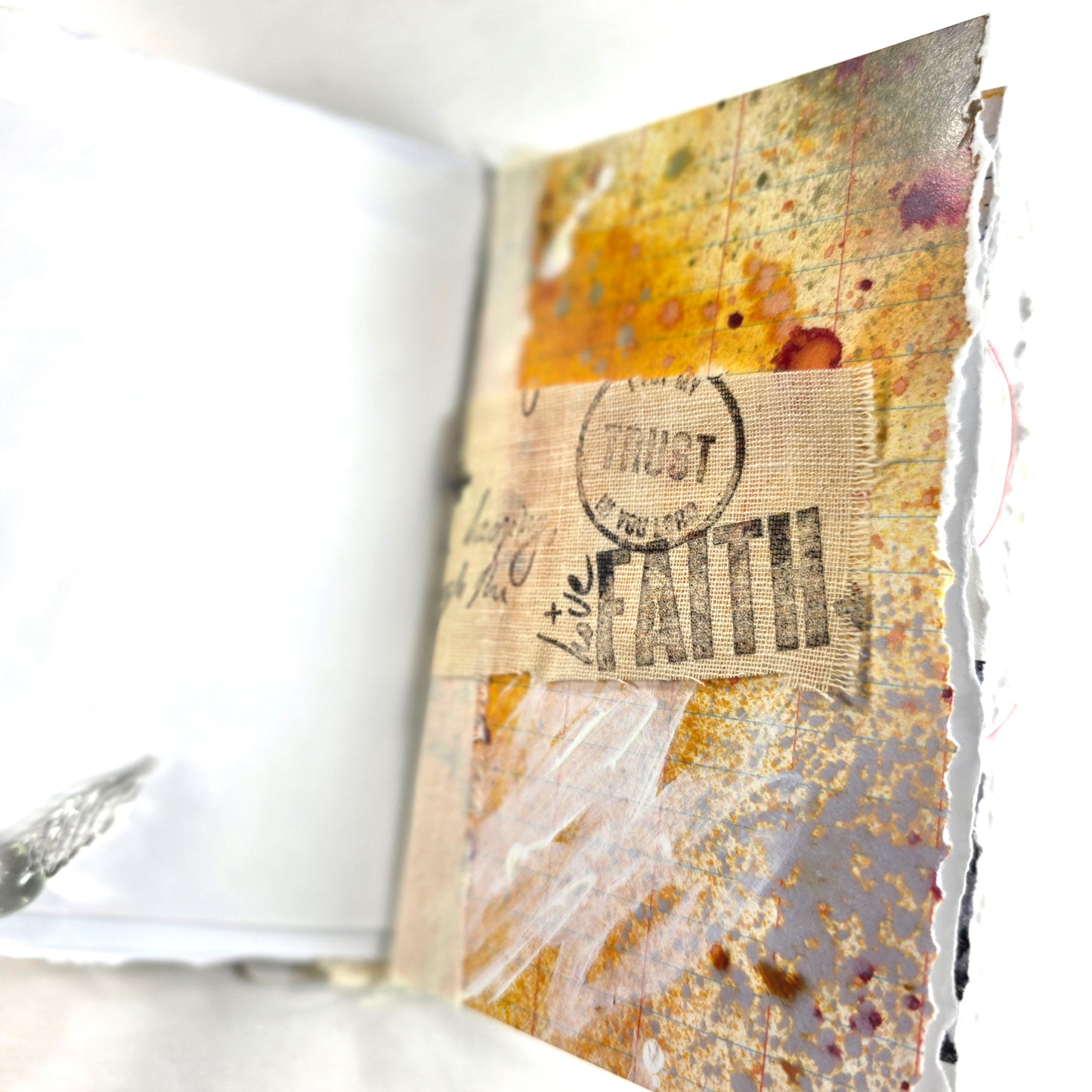 Creative Faith Journal - Gathered Grace No. 10, Handmade mix media journal