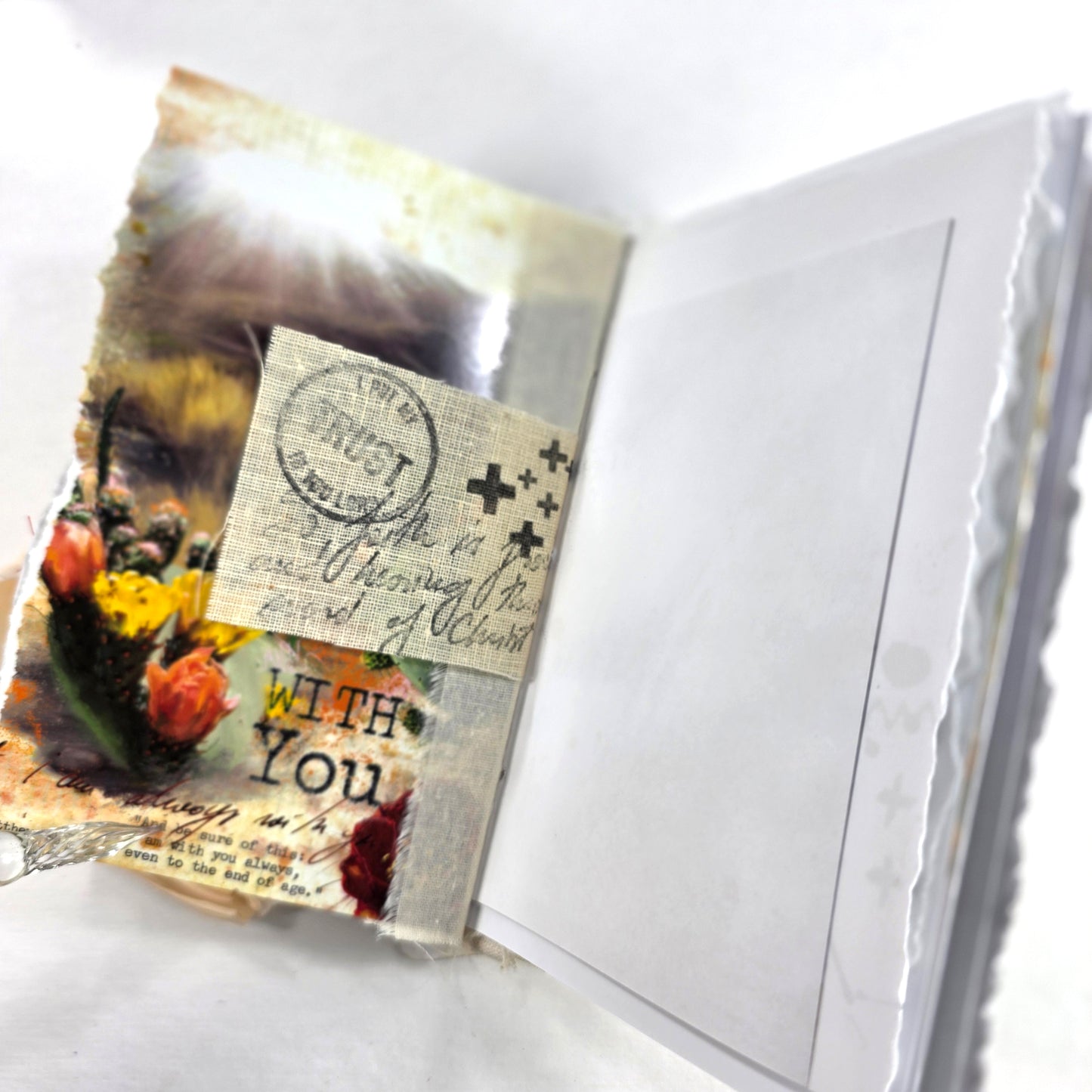 Creative Faith Journal - Gathered Grace No. 10, Handmade mix media journal