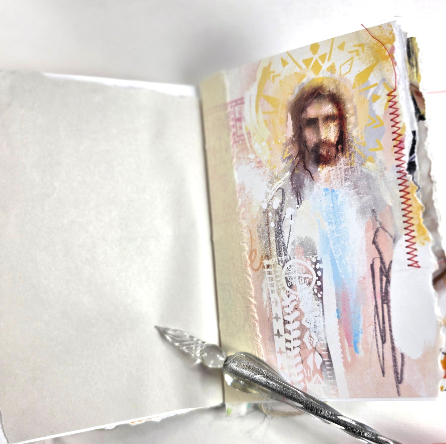 Creative Faith Journal - Gathered Grace No. 21, Handmade mix media journal