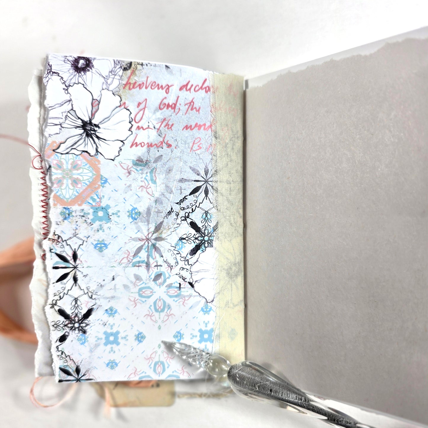 Creative Faith Journal - Gathered Grace No. 21, Handmade mix media journal