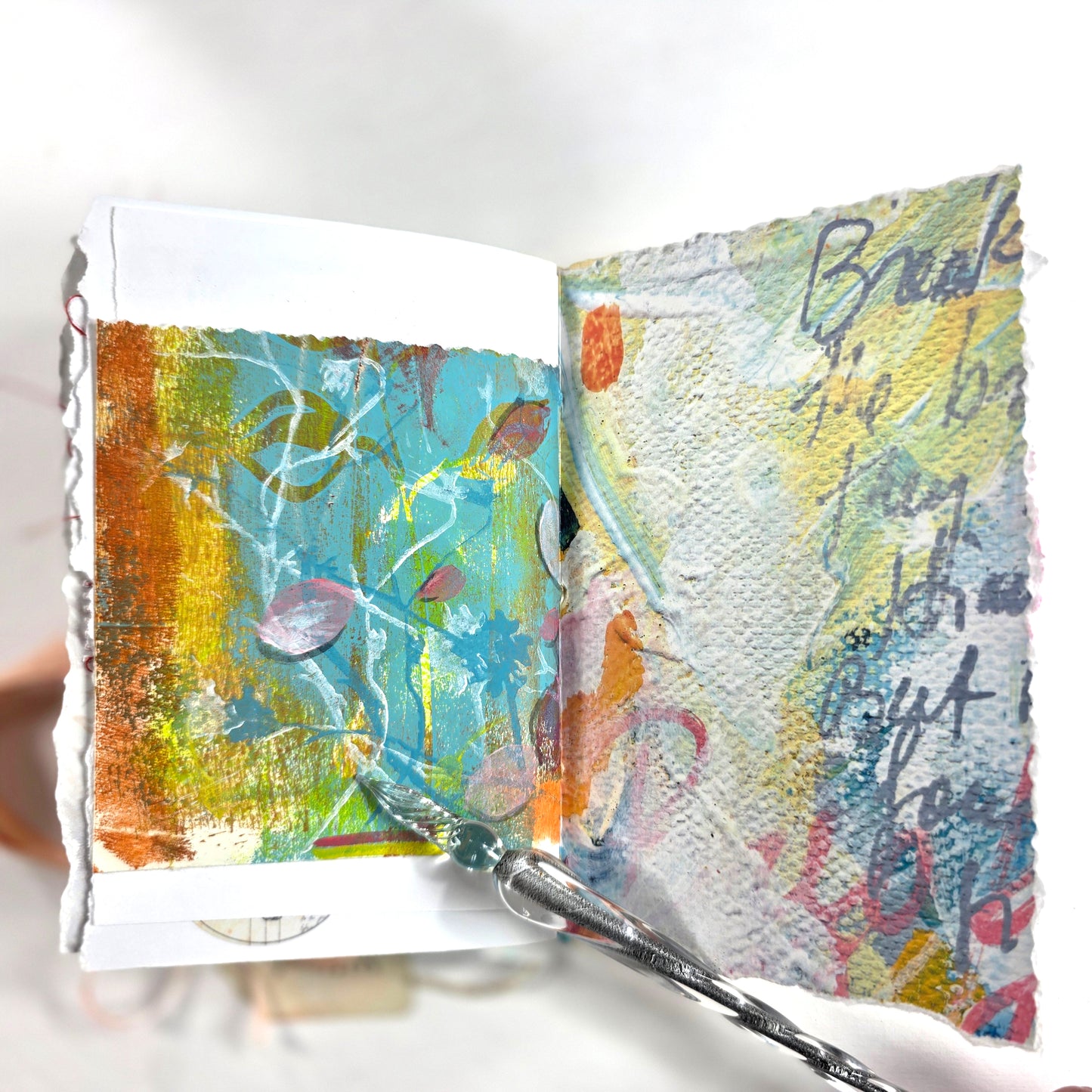 Creative Faith Journal - Gathered Grace No. 21, Handmade mix media journal