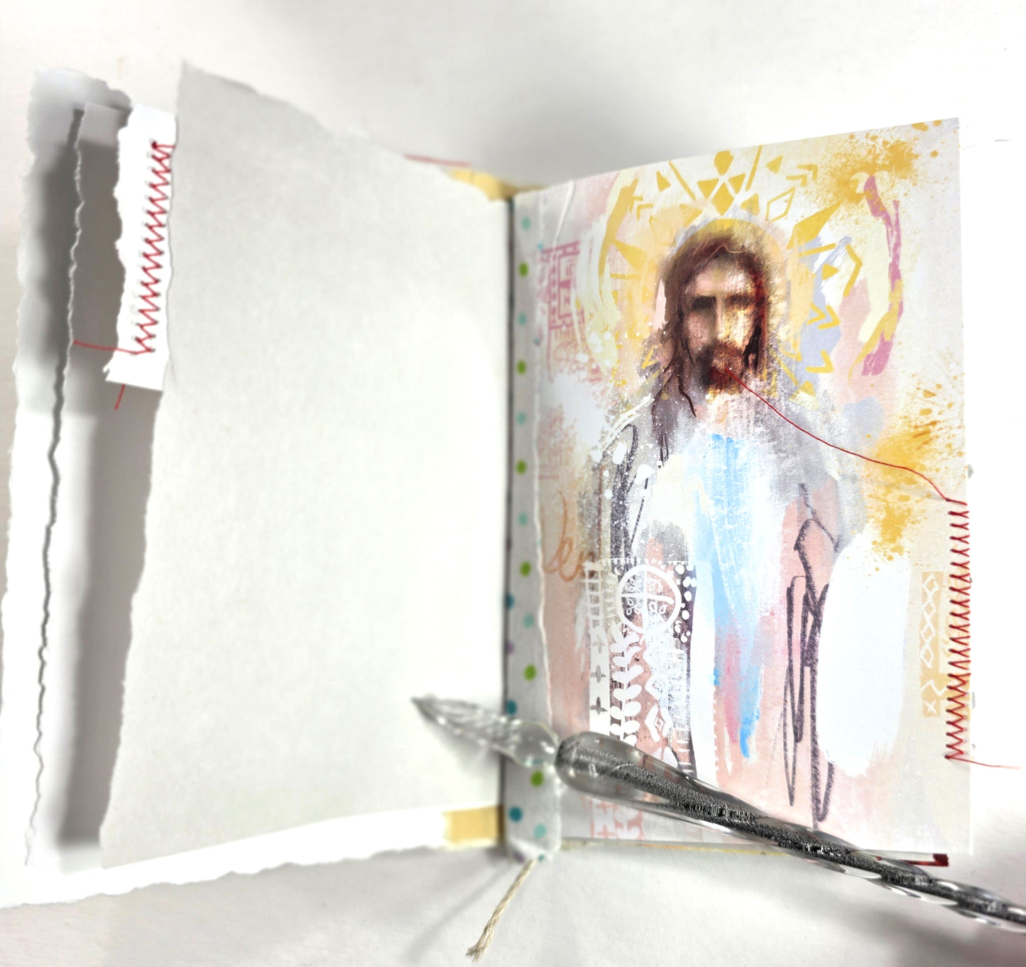 Creative Faith Journal - Gathered Grace No. 23, Handmade mix media journal